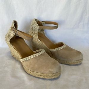 Made in Spain leather wedge closed toe espadrilles